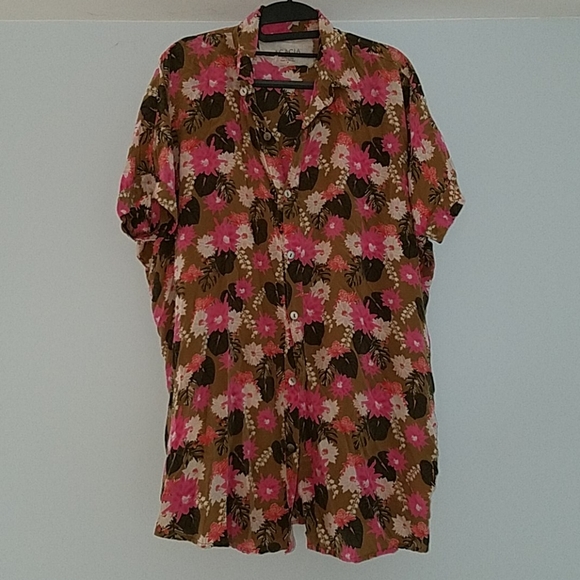 Rare acacia mombasa lei day blouse shirtdress P XS - Picture 7 of 15